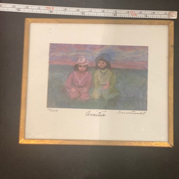 Vintage Art prints in brass frames - Artist Jeanne Gaudet Grenier - Picture 2 of 6